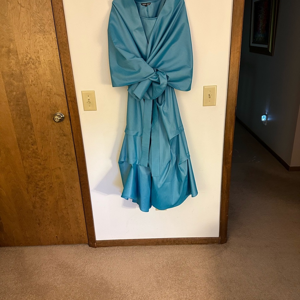 Elegant Blue Wrap Dress